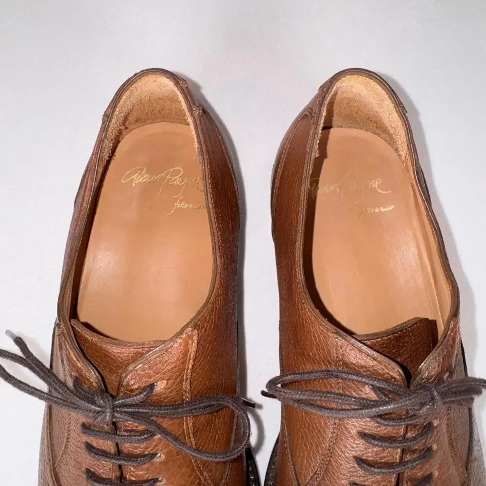 Alan Payne Oxfords Colby Genuine Deerskin in Antique Honey Brown - 9 - Picture 4 of 7